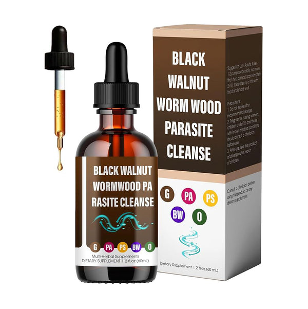 60ML Black Walnut Wormwood Gut Cleanse,Natural Ingredient Colon Parasite Cleanses Serums,Boosts Energy,Gut Health & Absorption for Women & Men (1)